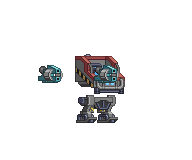 Braço de Mecha de Rifle Duplo em um mecha completo