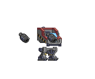 Braço de Lançador de Fragmentos em um mecha completo