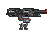 Braço com Canhão Eletromagnético Theta XS em um mecha completo