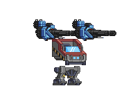 Metralhadora de Plasma Tempestade de Cometas em um mecha completo