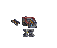 Braço de Mecha de Rifle de Calor em um mecha completo