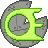 Visual colocado de Símbolo de Néon Verde